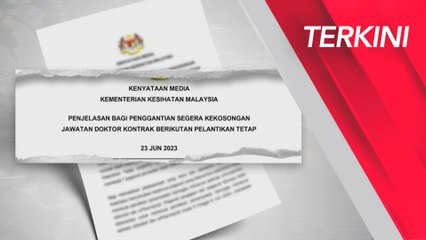 [TERKINI] 4,914 pegawai perubatan, pergigian, farmasi ditawar pelantikan tetap