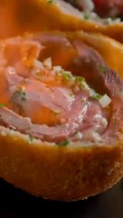 Would You Eat This Unique Dish with Crisp,Meat and Salad