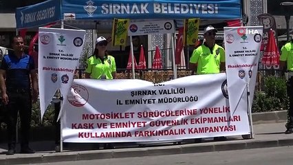 Şırnak'ta motosiklet sürücülerine kask denetimi