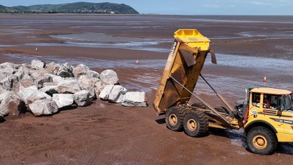 Drone footage of the Blue Anchor Coastal Defence Scheme in Somerset