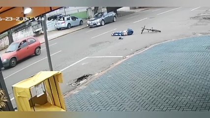 Vídeo mostra acidente que deixou ciclista gravemente ferido no São Cristóvão