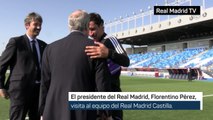 FLORENTINO PÉREZ visita al REAL MADRID CASTILLA antes de la FINAL del PLAYOFF de ASCENSO | AS