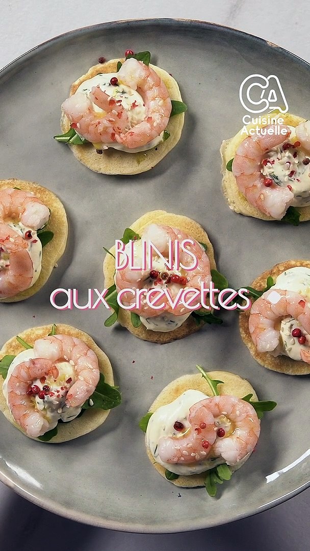 Blinis aux crevettes et betteraves - 5 ingredients 15 minutes