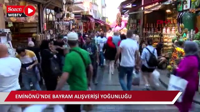 Eminönü'nde bayram alışverişi yoğunluğu