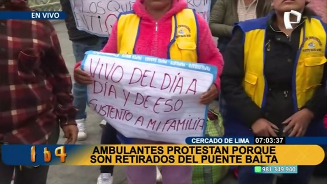 Cercado de Lima: ambulantes son desalojados del Puente Balta