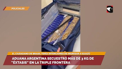 Aduana Argentina secuestró más de 3 kg de “éxtasis” en la triple frontera