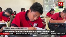 Rutilio Escandón inaugura la construcción de aulas en la escuela primaria en Chiapas