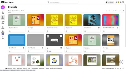Adobe Express Course Section 34 Rename, Duplicate and Delete