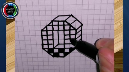DIBUJANDO el número cero con estilo ajedrezado. (3D). DRAWING the number zero with checkered style. (3D).