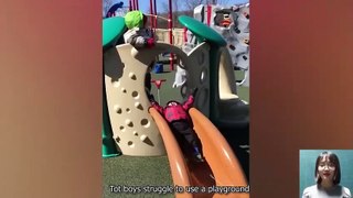 Come on_ Funny and Cute Baby Slide For the First time