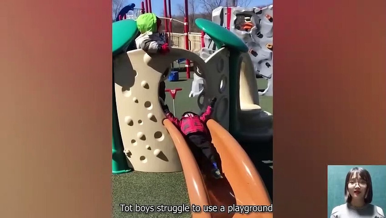 Come on_ Funny and Cute Baby Slide For the First time