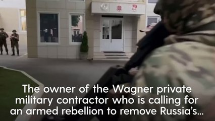 Russian mercenary chief calling for rebellion reaches city of Rostov-on-Don
