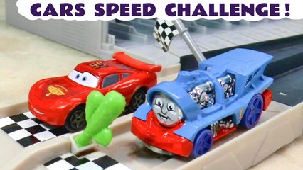 CARS Speed Challenge with Lightning McQueen and Toy Train Thomas Cartoon