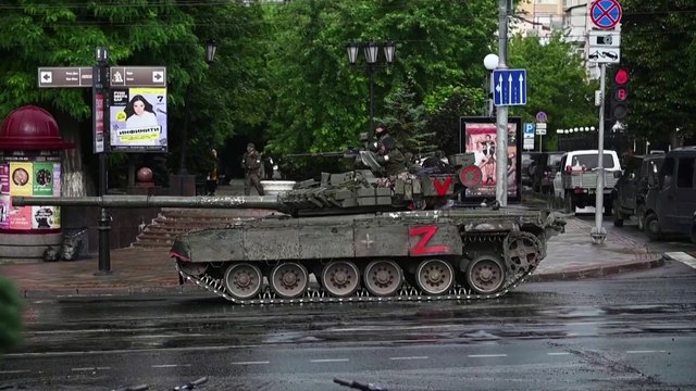 Wagner mercenaries on streets of Russian city of Rostov-on-Don
