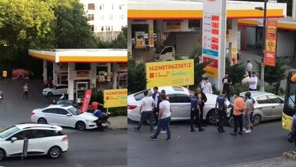 Üsküdar’da bidonla benzin alamayan sürücü otomobili çevredekilerin üzerine sürdü