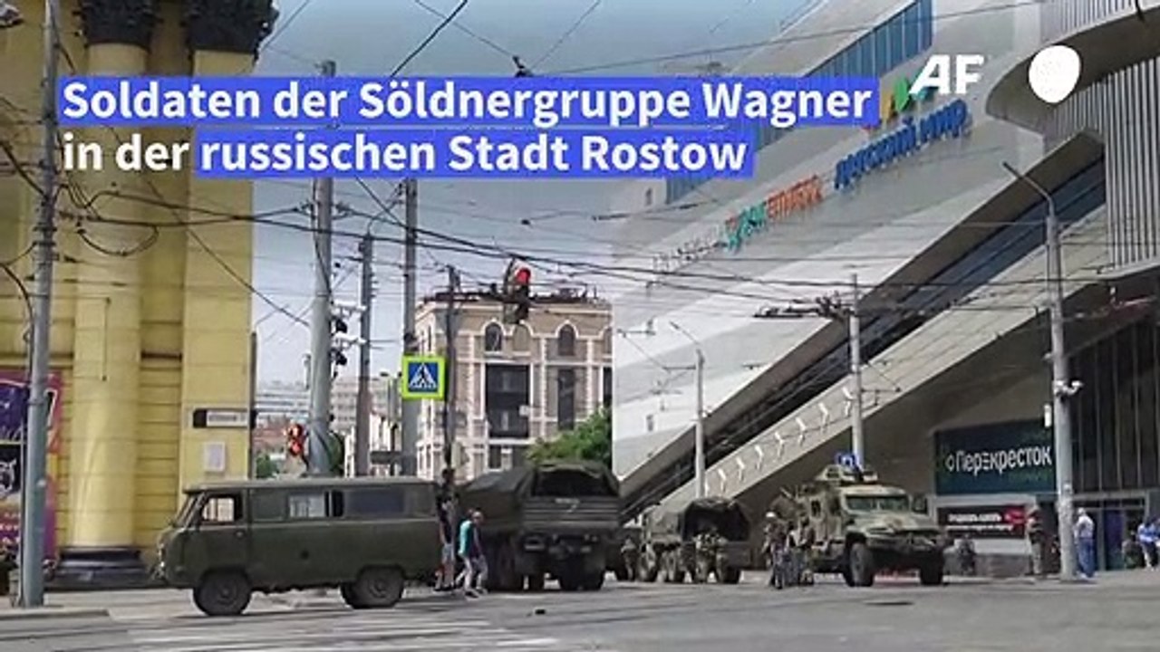 Bilder zeigen Wagner-Söldner in den Straßen Rostows