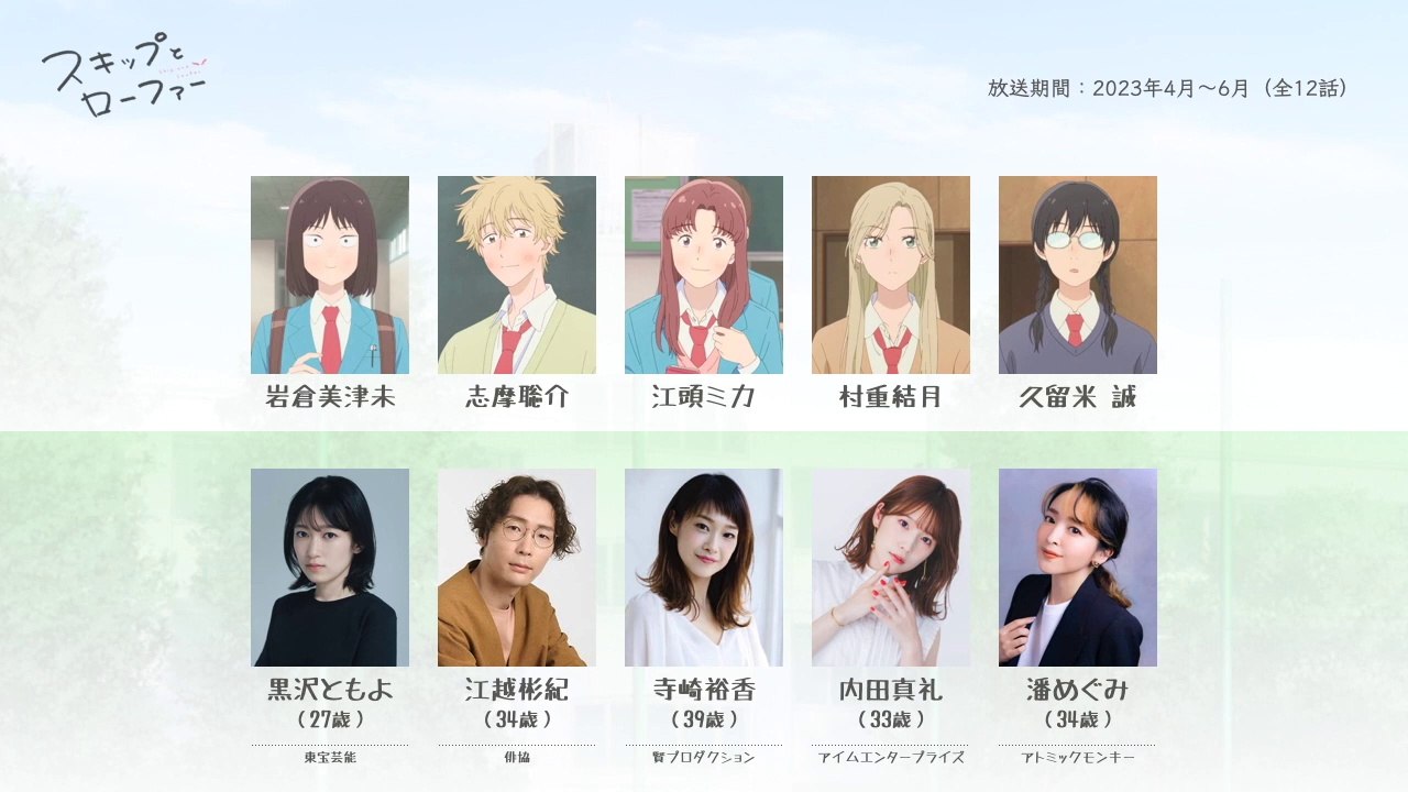 スキップとローファーの声優さんたちは、こんな顔！