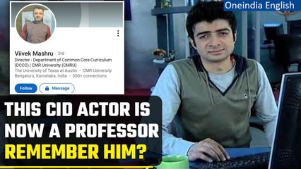 CID fame Viivek Mashru is now a college professor, pic goes viral | Full Life Story | Oneindia News
