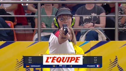 Les Bleues en argent en pistolet 10 m par équipes - Tir - Jeux européens