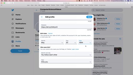 How to USE Twitter on a Computer - Add a Date of Birth to Your Account | Tutorial 9