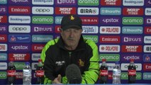 Zimbabwe coach Dave Houghton reacts to their Cricket World Cup qualifier win over the Wast Indies