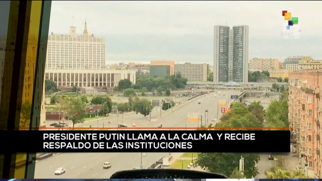teleSUR Noticias 11:30 24-06: Pdte. Putin llama a la calma y recibe respaldo de las instituciones rusas