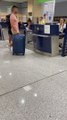 Man Tosses Luggage When His Suitcase Weighs Too Much