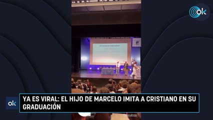 Ya es viral: el hijo de Marcelo imita a Cristiano en su graduación