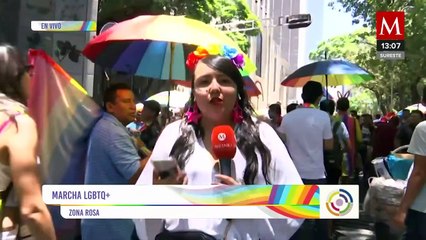 Personas de la comunidad LGBT+ se reúnen en Zona Rosa para marchar hacia el Zócalo de la CdMx