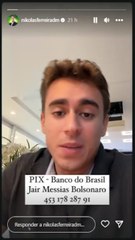 Deputado NIKOLAS FERREIRA pede DOAÇÕES de PIX para BOLSONARO