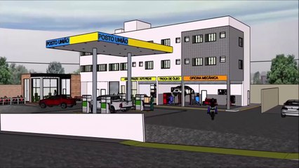 Projeto De Arquitetura De Posto De Combustíveis - Architecture project of gas station.