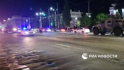 Grupo Wagner saindo de cidade russa