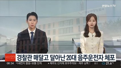 경찰관 매달고 달아난 20대 음주운전자 체포