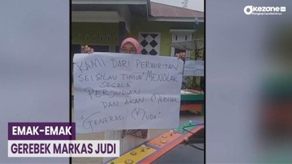 OKEFLASH: Geram! Emak-Emak Ini Gerebek Lokasi Judi di Sumut