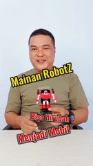 mainan robot mini Z transform robot berubah bentuk mobil merah - mainan mobil berubah robot