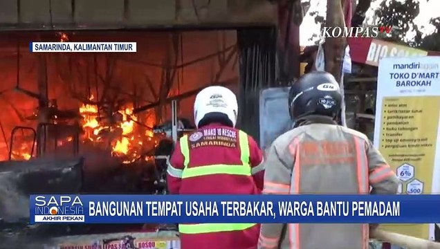 Diduga Korsleting Listrik, Sebuah Bangunan Tempat Usaha di Samarinda Terbakar