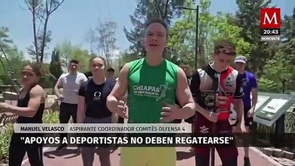 Manuel Velasco pide no regatear apoyo a deportistas y dejar atrás ideologías partidistas