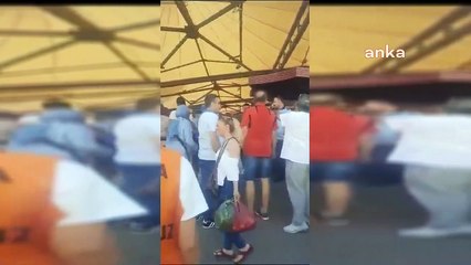 İzmir'de ÇEDES'e karşı imza toplayanları, tekbir getiren bir grup engellemeye çalıştı