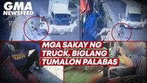 Mga sakay ng truck, biglang tumalon palabas | GMA News Feed