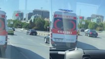 Maltepe'de düğün konvoyu ambulansa yol vermedi