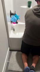 Dwarf Goat Yells And Stomps In Bathtub