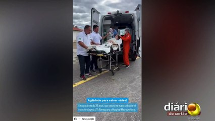 Mulher com cardiopatia grave é transferida do HRS em Sousa pela UTI Aérea para o Hospital Metropolitano