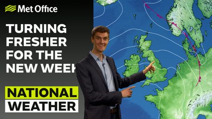 Met Office Evening Weather Forecast 25/06/23 - Turning fresher for the new week
