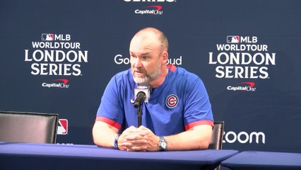 David Ross reacts to Cubs' 5-7 loss to the Cardinals in London