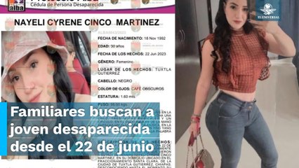 Con gran lona, buscan a Nayeli Cyrene Cinco desaparecida en Chiapas