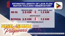 Actual lava flow base mula sa Bulkang Mayon, nabawasan, ayon sa DOST-Phivolcs