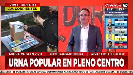 La mesa de Crónica HD en el microcentro: ganó Milei