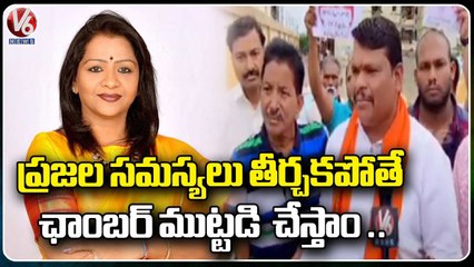 Nizampet Corporator BJP Incharge  Akula Satish Inspects Nandanavanam Colony _ V6 News
