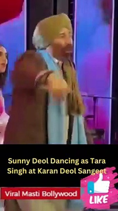 Sunny Deol Dancing as Tara Singh at Karan Deol Sangeet Viral Masti Bollywood