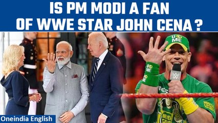 WWE star John Cena shares a pic of PM Modi imitating his popular move | Oneindia